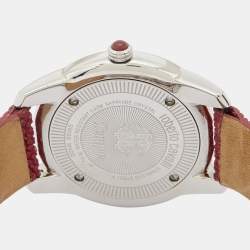 Roberto Cavalli Burgundy Stainless Steel Stingray Crystal Fugit R7251147585 Women's Wristwatch 37 mm