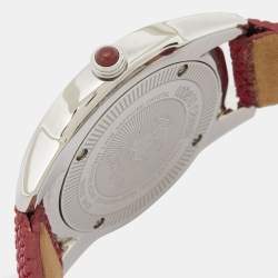 Roberto Cavalli Burgundy Stainless Steel Stingray Crystal Fugit R7251147585 Women's Wristwatch 37 mm