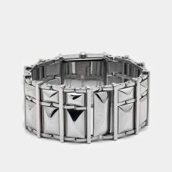 Pre Owned Roberto Cavalli Silver Stainless Steel Rock R7253121515 Women's Wristwatch 27 mm