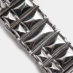 Pre Owned Roberto Cavalli Silver Stainless Steel Rock R7253121515 Women's Wristwatch 27 mm