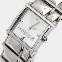 Pre Owned Roberto Cavalli Silver Stainless Steel Rock R7253121515 Women's Wristwatch 27 mm