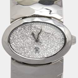 Pre Owned Roberto Cavalli Silver Stainless Steel R7253133615 Women's Wristwatch 36 mm