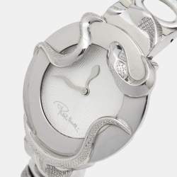 Roberto Cavalli Silver Stainless Steel Snake R7253165515 Women's Wristwatch 37 mm
