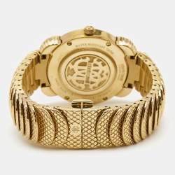 Roberto Cavalli by Franck Muller Silver Gold Plated Stainless Steel Diamond Snake Core RV2L002M0091 Women's Wristwatch 34 mm