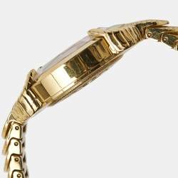 Roberto Cavalli by Franck Muller Silver Gold Plated Stainless Steel Diamond Snake Core RV2L002M0091 Women's Wristwatch 34 mm