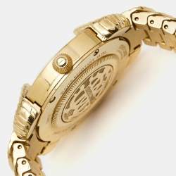 Roberto Cavalli by Franck Muller Silver Gold Plated Stainless Steel Diamond Snake Core RV2L002M0091 Women's Wristwatch 34 mm