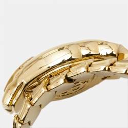 Pre Owned Roberto Cavalli by Franck Muller Green Gold Plated Stainless Steel Aion Time RV1L116M0021 Women's Wristwatch 23 mm