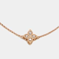 Pre Owned Roberto Coin Princess Flower Diamonds 18k Rose Gold Reversible Bracelet