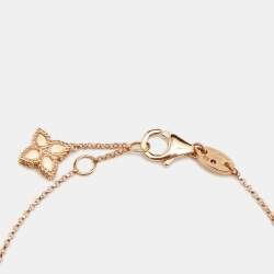 Pre Owned Roberto Coin Princess Flower Diamonds 18k Rose Gold Reversible Bracelet