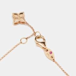 Pre Owned Roberto Coin Princess Flower Diamonds 18k Rose Gold Reversible Bracelet