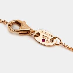 Pre Owned Roberto Coin Roman Barocco Diamond 18k Rose Gold Pendant Necklace