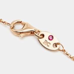 Pre Owned Roberto Coin Roman Barocco Diamond 18k Rose Gold Pendant Necklace