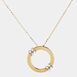 Roberto Coin Love in Verona Diamond 18k Yellow Gold Pendant Necklace