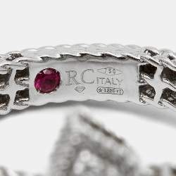 مملوكة مسبقًا خاتم روبرتو كوين برينسيس فلاور ألماس ذهب أبيض عيار 18 مقاس 53