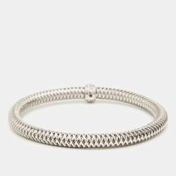 مملوكة مسبقًا Roberto Coin Primavera Diamond 18K White Gold Bangle Bracelet