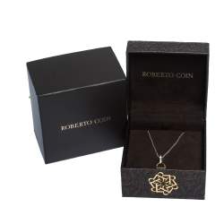 Pre Owned Roberto Coin Cheval Stirrup Diamond Two Tone 18K Gold Pendant Necklace