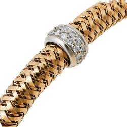 Pre Owned Roberto Coin Primavera Diamond 18K Two Tone Gold Bracelet