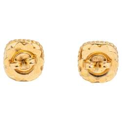Roberto Coin New Barocco Diamond 18k Two Tone Gold Square Stud Earrings