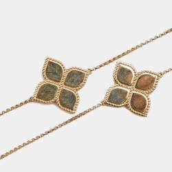 Roberto Coin Princess Flower Diamond 18k Two Tone Gold Station Necklace