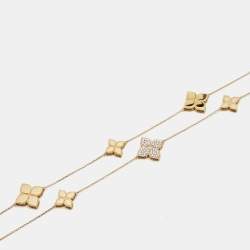 Roberto Coin Princess Flower Diamond 18k Two Tone Gold Station Necklace