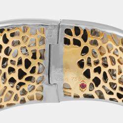 Roberto Coin 18K Yellow and White Gold Mother of Pearl and Onyx Giraffe Bangle Bracelet