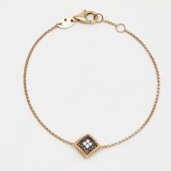 Pre Owned Roberto Coin Palazzo Ducale Diamonds 18k Rose Gold Bracelet