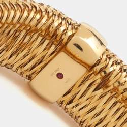 Roberto Coin Primavera Interwoven 18k Yellow Gold Wide Stretchable Bangle Bracelet