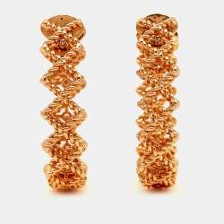 Roberto Coin Roman Barocco Diamonds 18k Rose Gold Earrings