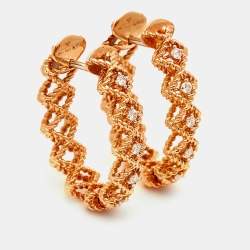 Roberto Coin Roman Barocco Diamonds 18k Rose Gold Earrings