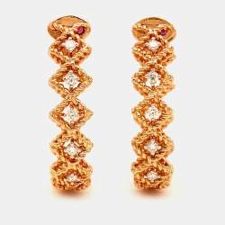 Roberto Coin Roman Barocco Diamonds 18k Rose Gold Earrings