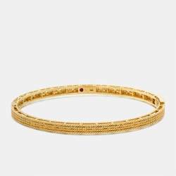 Pre Owned Roberto Coin Symphony Barocco 18K Yellow Gold Bangle Bracelet