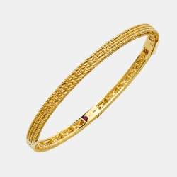 Pre Owned Roberto Coin Symphony Barocco 18K Yellow Gold Bangle Bracelet
