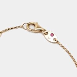 Pre Owned Roberto Coin Princess Flower Malachite Diamonds 18k Rose Gold Bracelet