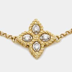 Roberto Coin Princess Flower Diamond 18k Two Tone Gold Bracelet