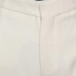 Rochas Cream  Floral Embroidered Mesh Detail Tailored Trousers XL