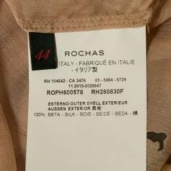 Pre Owned Rochas Beige Ballerina Print Silk Sheer Shirt L
