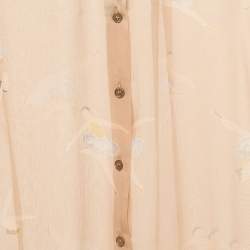 Pre Owned Rochas Beige Ballerina Print Silk Sheer Shirt L