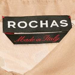 Pre Owned Rochas Beige Ballerina Print Silk Sheer Shirt L