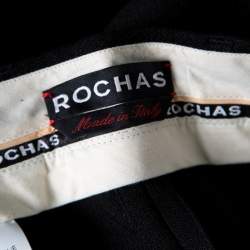 Pre Owned Rochas Black Floral Embroidered Mesh Detail Tailored Trousers XL