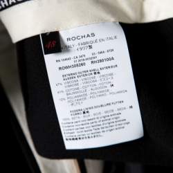 Pre Owned Rochas Black Floral Embroidered Mesh Detail Tailored Trousers XL