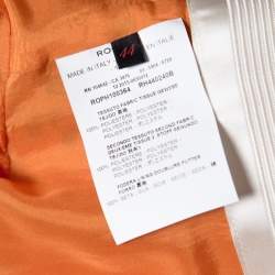 Pre Owned Rochas Orange San Gallo Eyelet Embroidered Duchesse Satin Belted Overcoat L