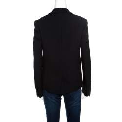 Rochas Black Embellished Eye Motif Detail Two Button Blazer L