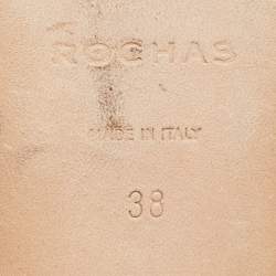 Rochas Yellow Satin Crystal Embellished Flat Slides Size 38