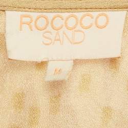 Pre Owned Rococo Sand Brown Animal Print Crepe Brocade Cut-Out Midi Dress M