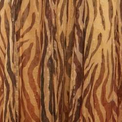 Pre Owned Rococo Sand Brown Animal Print Crepe Brocade Cut-Out Midi Dress M