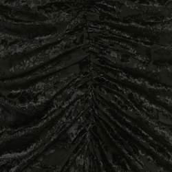 Pre Owned Rococo Sand Black Patterned Black Velvet Ruched Sade Mini S