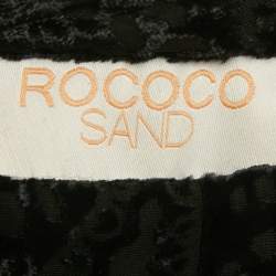 Pre Owned Rococo Sand Black Patterned Black Velvet Ruched Sade Mini S