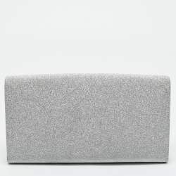 Pre Owned Roger Vivier Silver Glitter Efflorescence Clutch