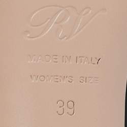 Pre Owned Roger Vivier Cream/Black Patent Leather Mini Buckle Slingback Pumps Size 39