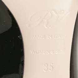 Pre Owned Roger Vivier Black Patent Leather Courbette Mary Jane Pumps Size 35